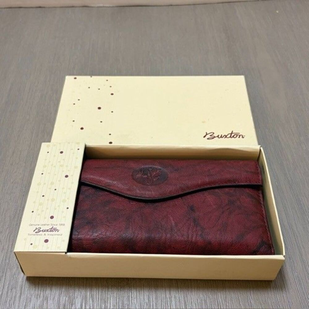 Buxton Womens Wallet 39316 - Burgundy Clutch / Organizer - New in Original Box